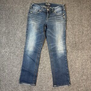 Silver Jeans Womens 27/22.5 Blue Faded Suki Capri Mid Rise